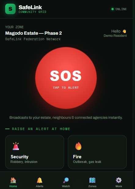 SafeLink community safety and emergency alert app